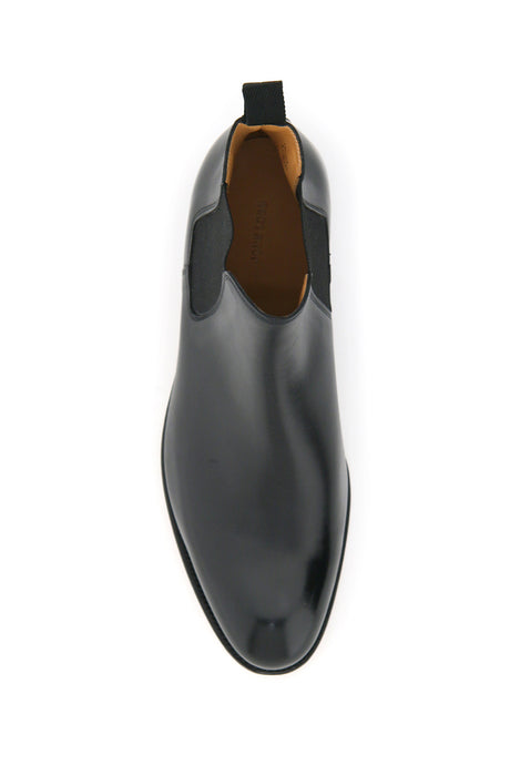 JOHN LOBB Luxurious Men's Black Calf Leather Mocassino Boots for FW21