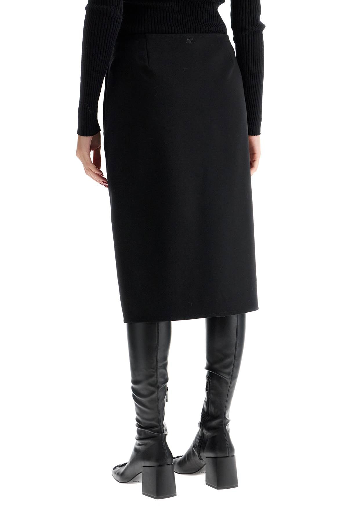 COURREGÈS Chic Midi Skirt with Slit Detail