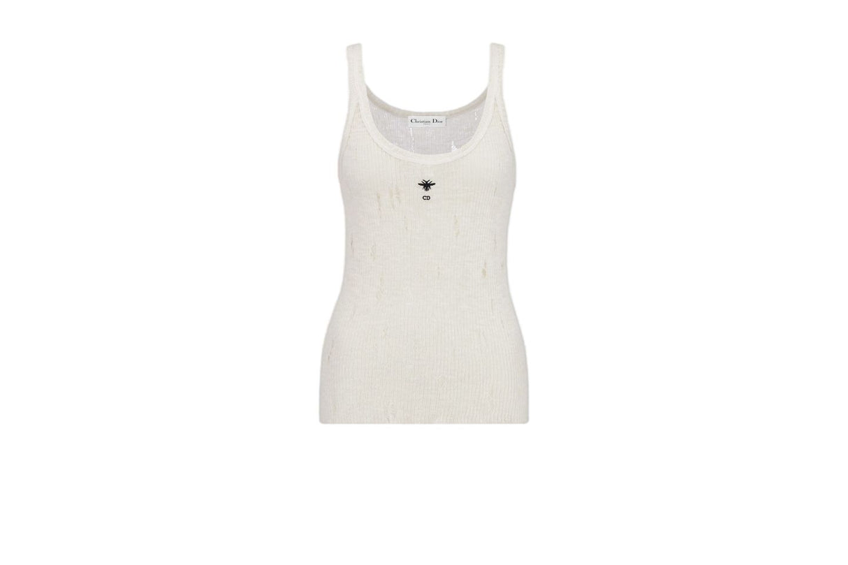 DIOR Linen Knit Tank Top in Crudo for Women - SS24