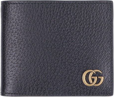 Black Leather Flap-Over Wallet for Men by GUCCI
