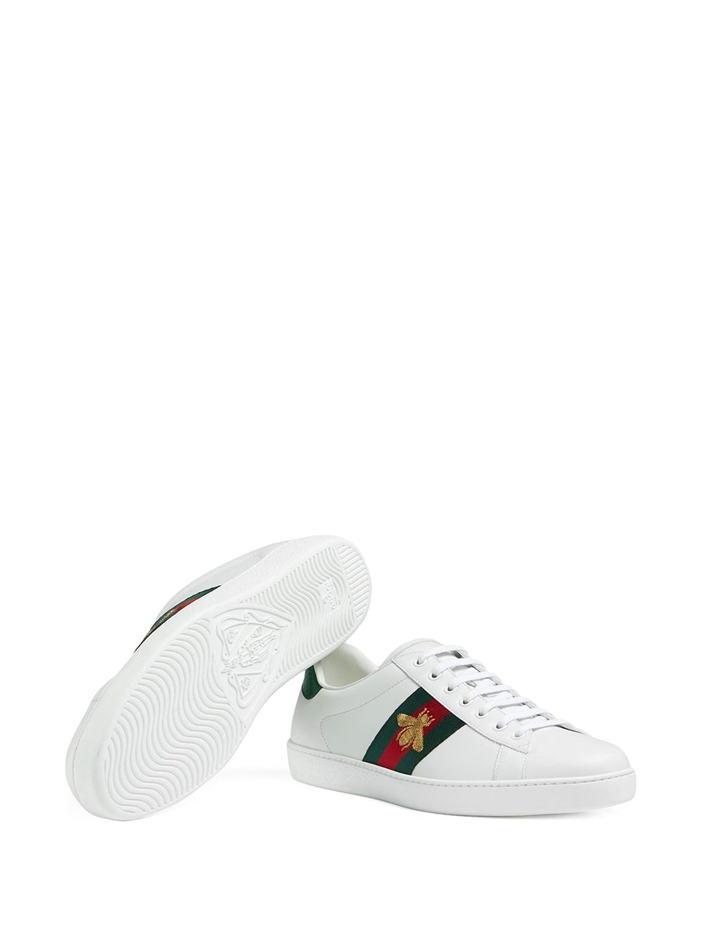 GUCCI White Multicolor Leather Sneakers for Men