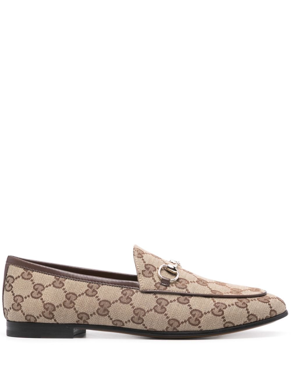 GUCCI Elegant Canvas Loafers with Signature Gold Horsebit