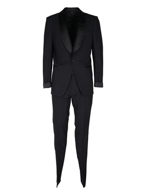 TOM FORD Black Satin Edge Suit for Men FW22