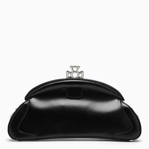 VIVIENNE WESTWOOD Stylish Black Leather Clutch Handbag for Women