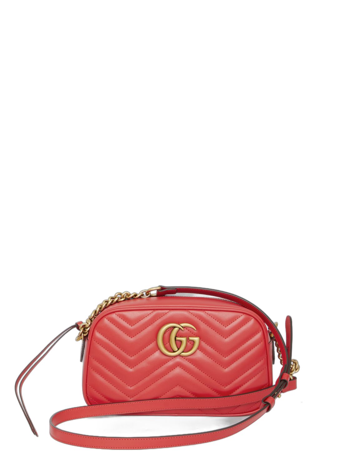 Gucci Quilted Leather Crossbody Handbag - Red