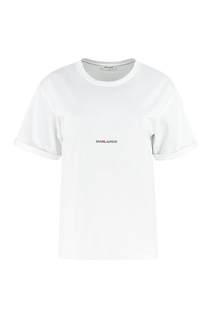 SAINT LAURENT Women's Cotton Crew-Neck T-Shirt