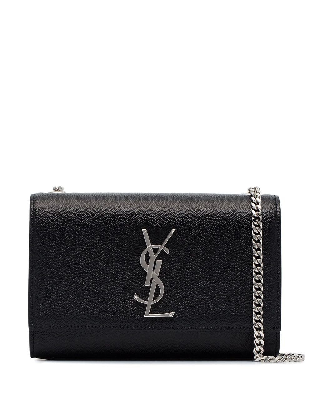 SAINT LAURENT Women’s Mini Black Crossbody Handbag with Silver Logo