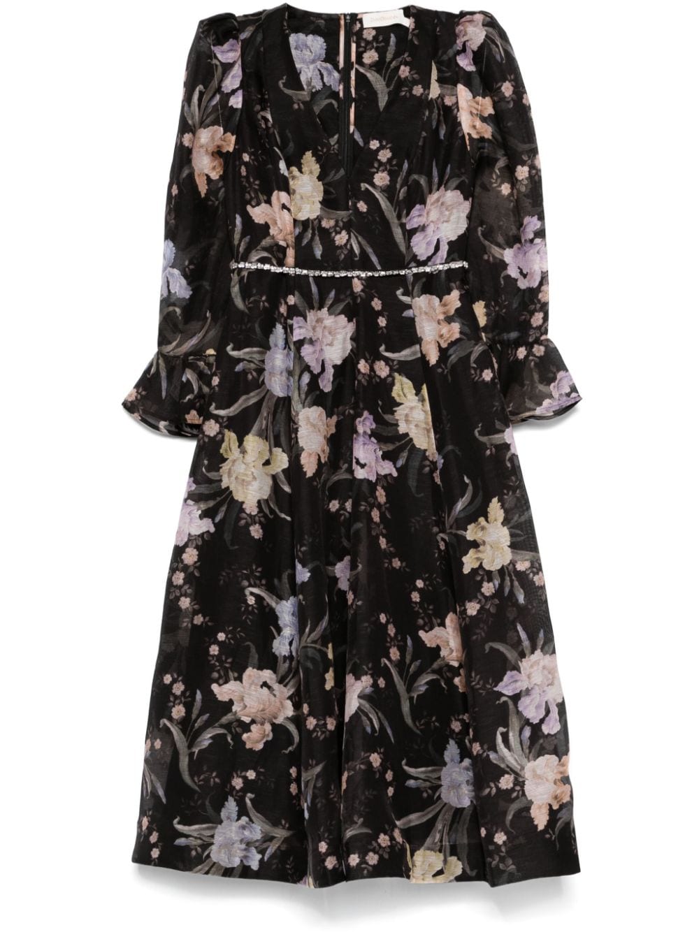 ZIMMERMANN Floral Print Linen Blend Dress