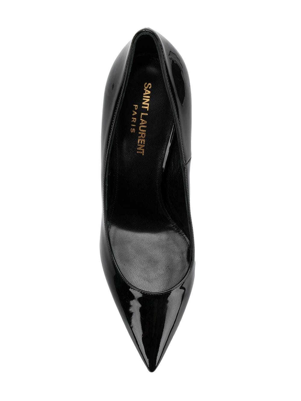 SAINT LAURENT Black and Gold Patent Leather Opyum Pumps for Women