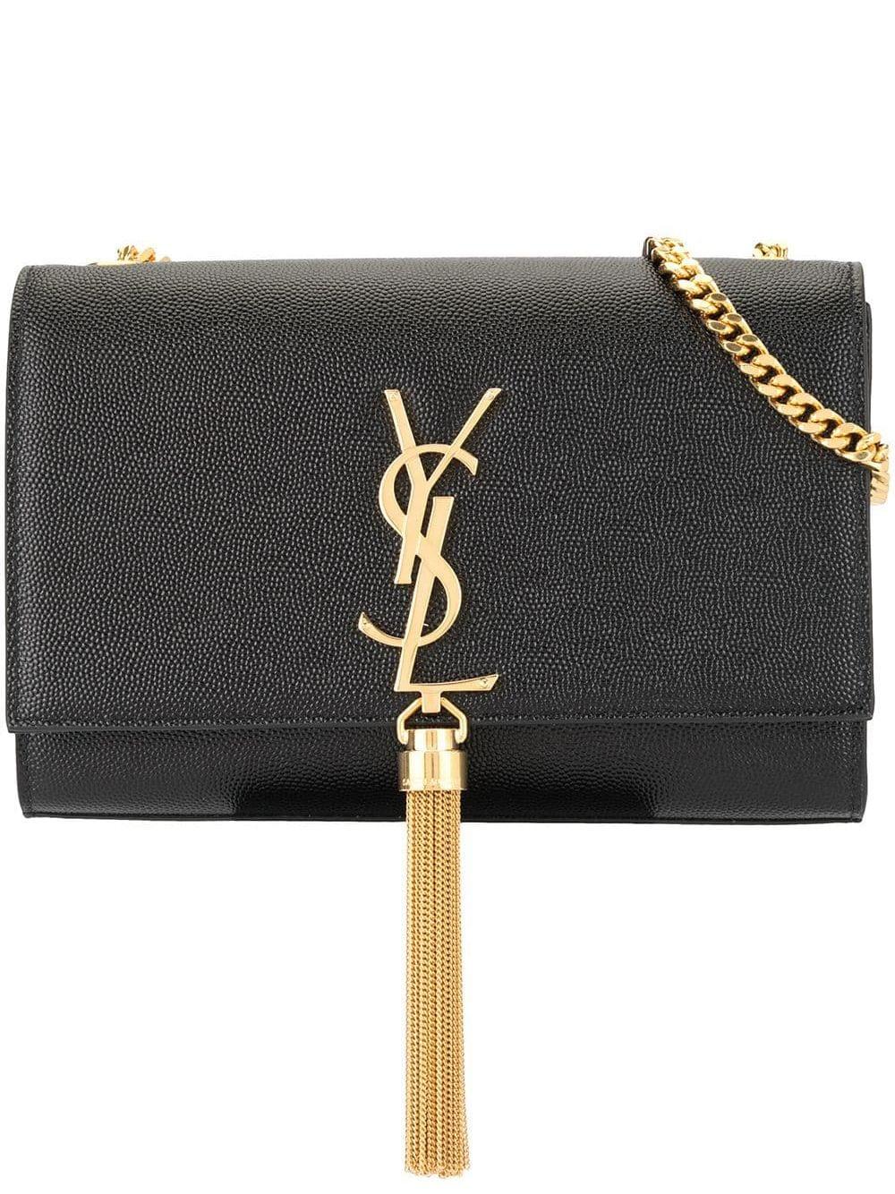 SAINT LAURENT Stylish Kate Leather Shoulder Handbag in Nero for Women