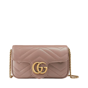 GUCCI Mini Marmont Matelassé Leather Shoulder Bag - 6.5"W x 4"H x 1.8"D