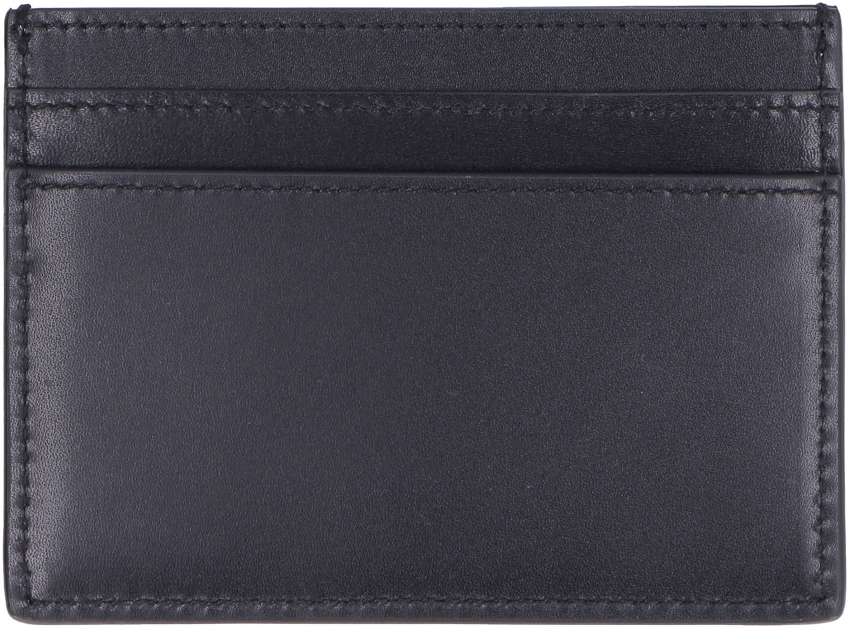 SAINT LAURENT Monogram Black Leather Credit Card Holder for Men