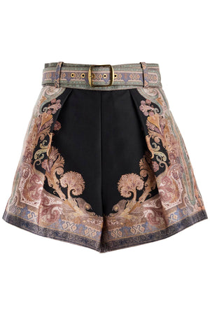 ZIMMERMANN Silk Illustration Printed Mini Shorts