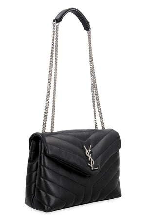 SAINT LAURENT Loulou S Mini Black Handbag with Silver Logo