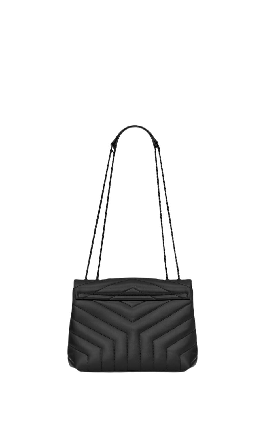 SAINT LAURENT Mini Black Leather Crossbody Handbag with Logo