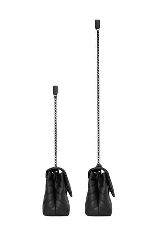 SAINT LAURENT Mini Black Leather Crossbody Handbag with Logo