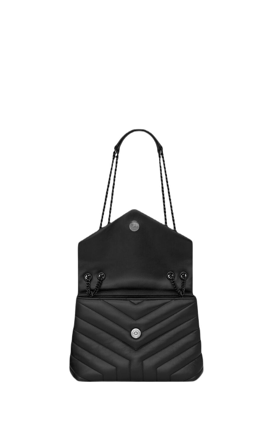 SAINT LAURENT Mini Black Leather Crossbody Handbag with Logo