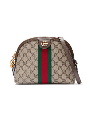 GUCCI Luxurious Tan Shoulder Handbag with Leather Details and Gold-Tone Hardware