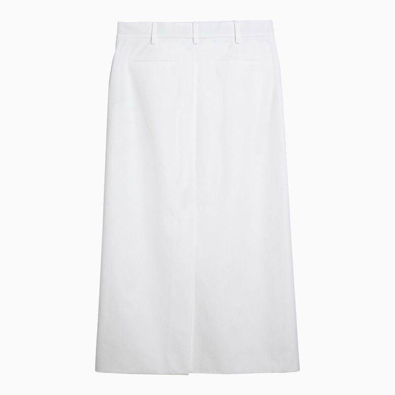 VALENTINO Elegant White Cotton Maxi Skirt