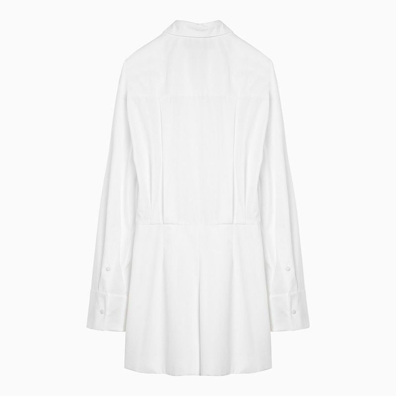 VALENTINO Elegant White Cotton Shirt-Style Romper