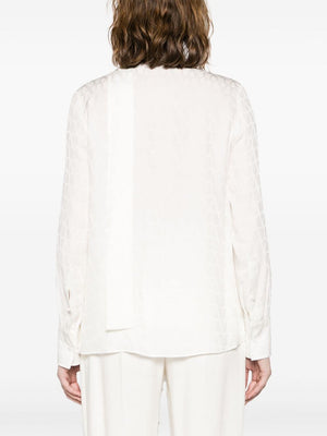 VALENTINO GARAVANI Silk Jacquard Shirt in Nude & Neutrals for Women