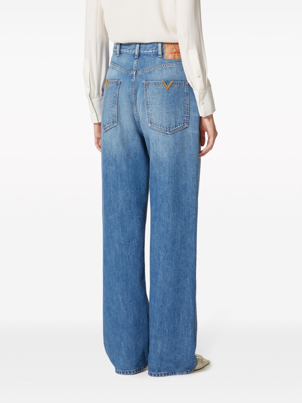 VALENTINO Blue Cotton Denim Pants for Women | SS24 Collection