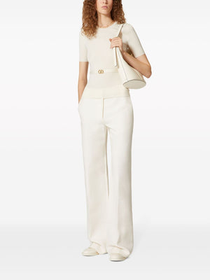 VALENTINO GARAVANI Cream Crepe Couture Trousers for Women - SS24