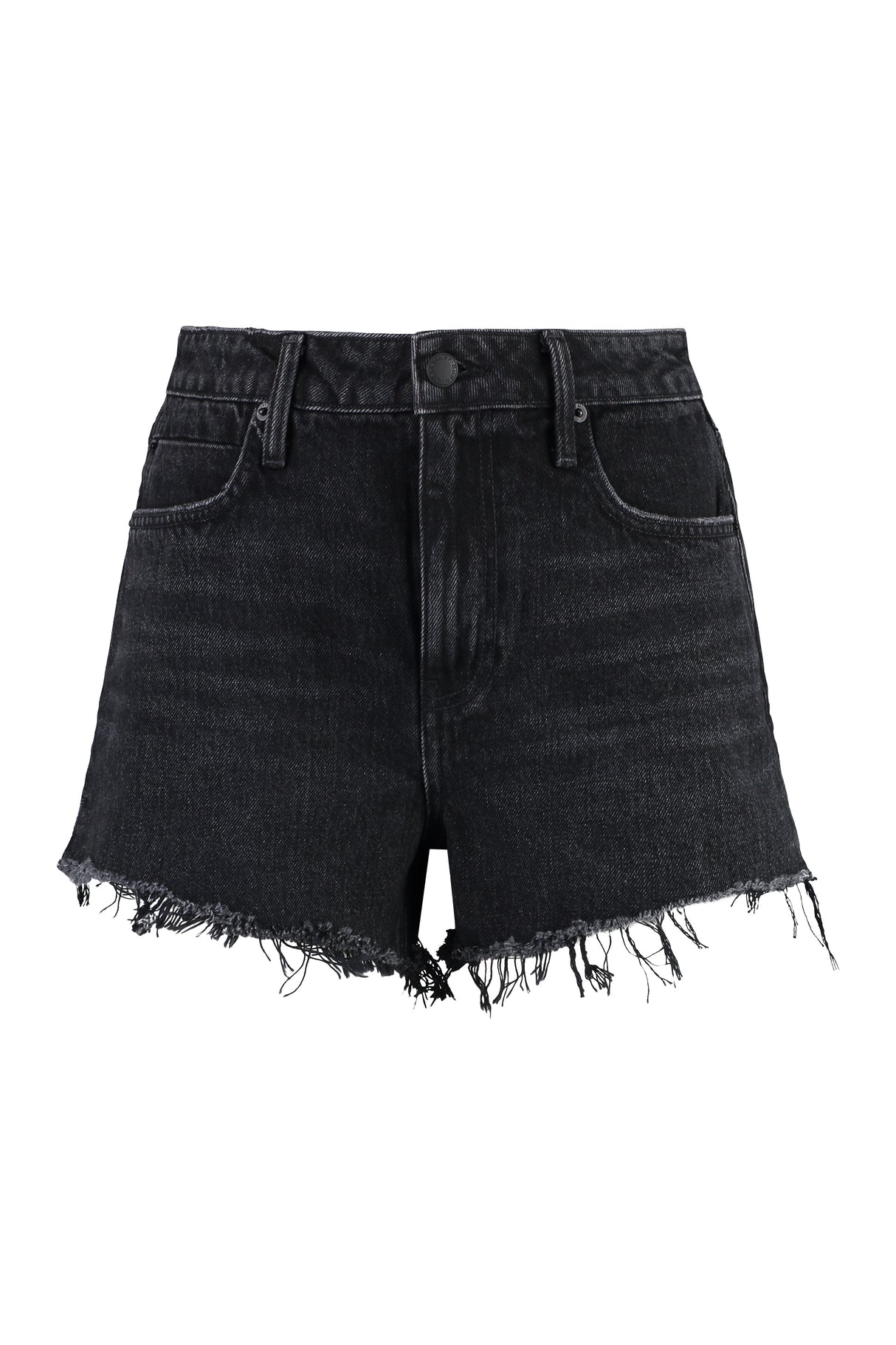 ALEXANDER WANG Chic Grey Cotton Mini Shorts with Raw Hem