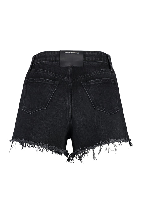 ALEXANDER WANG Chic Grey Cotton Mini Shorts with Raw Hem