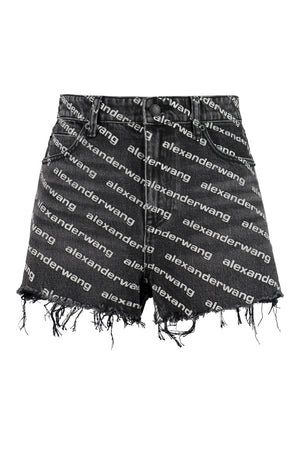 ALEXANDER WANG Chic Grey Cotton Mini Shorts