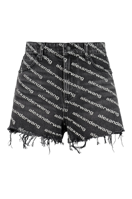 ALEXANDER WANG Chic Grey Cotton Mini Shorts