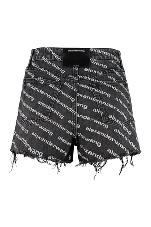 ALEXANDER WANG Chic Grey Cotton Mini Shorts