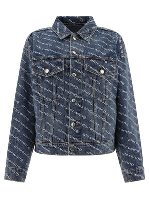 ALEXANDER WANG Crystal-Embellished Game Jacket in Oversized Fit