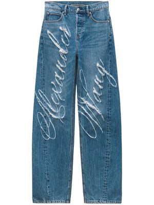 ALEXANDER WANG LASER DISTRESSED LOGO Jeans