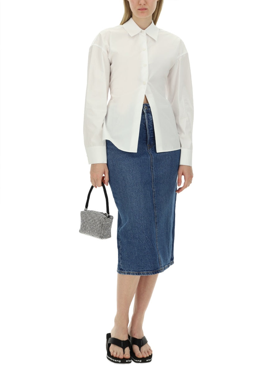 T BY ALEXANDER WANG Regular Fit Midi Skirt