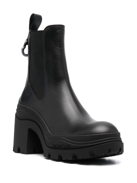 MONCLER Black Chelsea Booties for Women - FW23 Collection