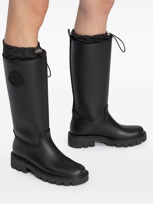 MONCLER Elegant Knee-High Rain Boots with Embossed Detail