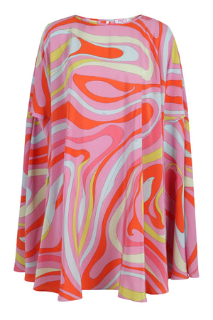 EMILIO PUCCI Silk Cape-Style Dress