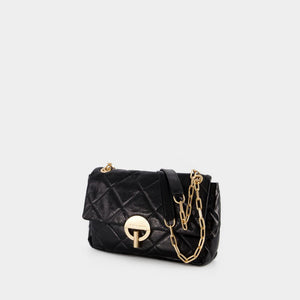 VANESSA BRUNO	 Elegant Mini Moon Handbag in Sleek Black