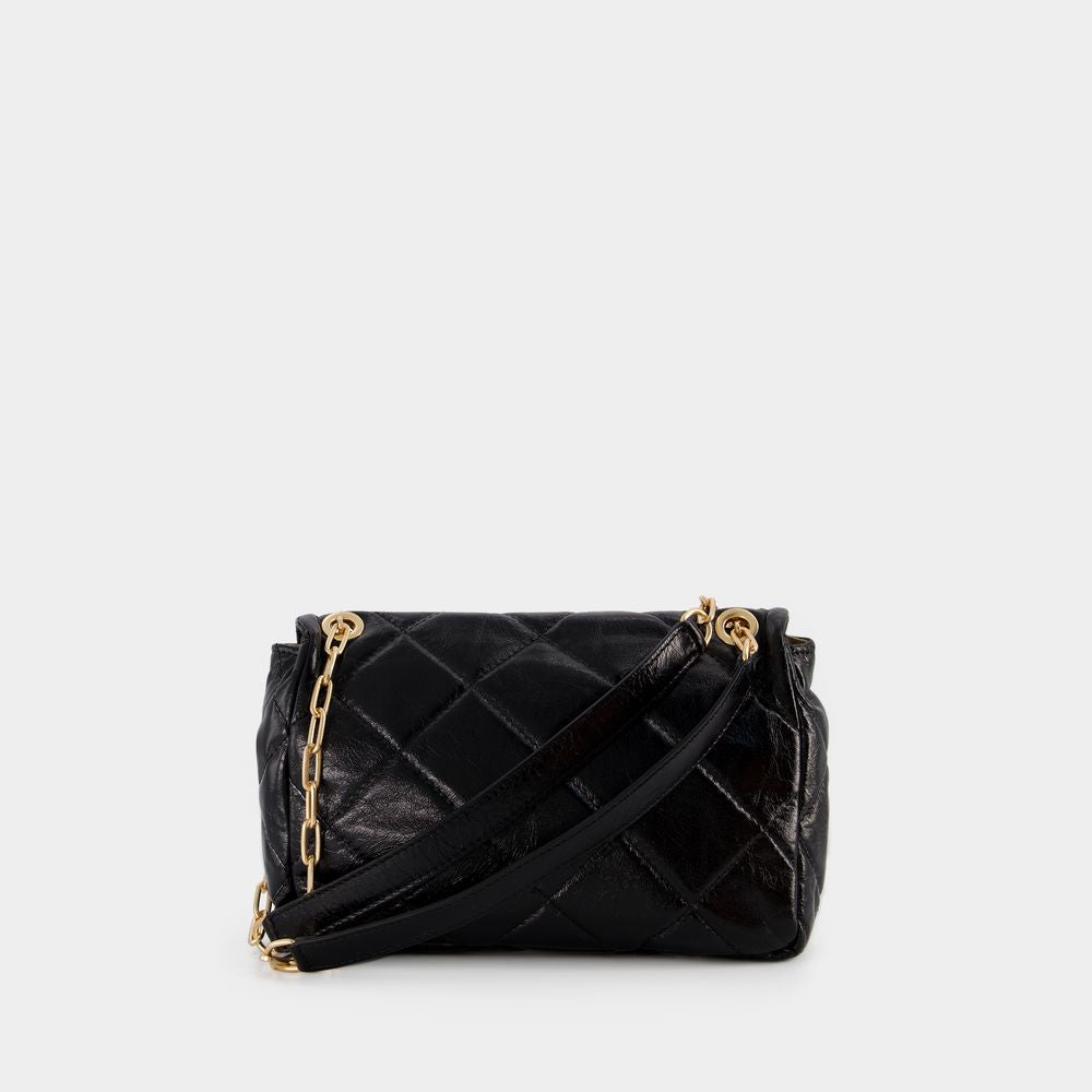 VANESSA BRUNO	 Elegant Mini Moon Handbag in Sleek Black