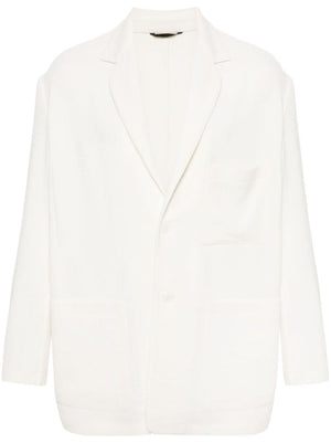 GIORGIO ARMANI Classic Ribbed Sweater for Men in White