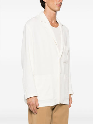GIORGIO ARMANI Classic Ribbed Sweater for Men in White