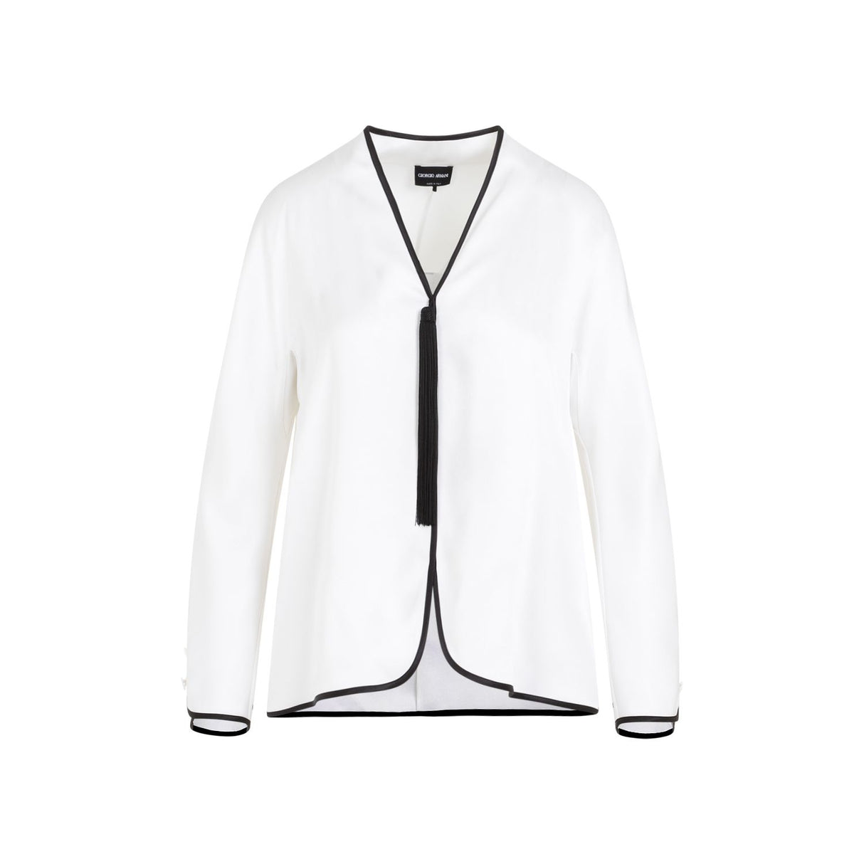 GIORGIO ARMANI Luxurious White Silk Shirt for Women - Perfect SS24 Addition to Your Wardrobe