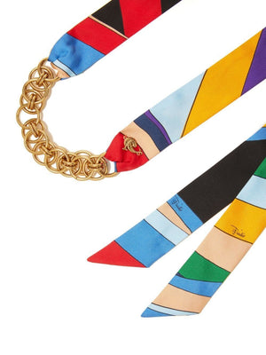 EMILIO PUCCI Multicolour Print Silk Necklace