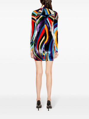 EMILIO PUCCI Geometric Print Velvet Mini Dress