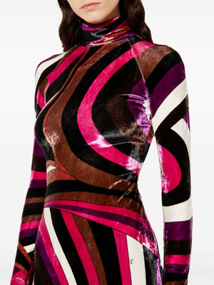 EMILIO PUCCI Thigh-Length Printed Velvet Dress