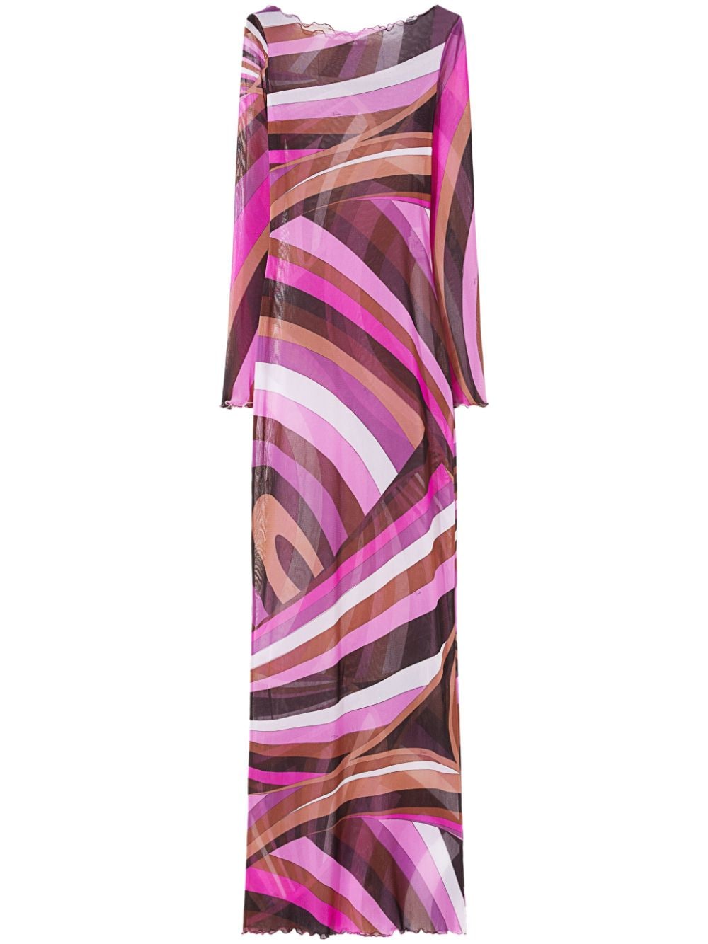 EMILIO PUCCI Printed Long Dress - Fuchsia Pink Abstract Design