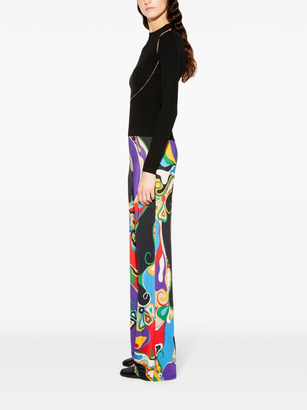 EMILIO PUCCI Graphic Printed Floor-Length Trousers for Women