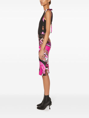 EMILIO PUCCI Unique Graphic Print High-Waisted Midi Skirt