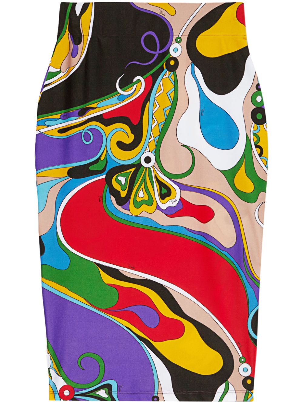 EMILIO PUCCI Printed Midi Skirt with Abstract Pattern